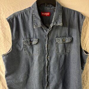 90s 2000s Women's Vintage Wrangler Blue Denim Wash Vest Size 3X